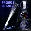 Jecery 48 Pieces White Fiber Optic Wands Bulk LED Wedding Sparklers Send of Light up Glow Sticks with 3 Modes Flashing for Valentines Day Birthday Carnival Glow in the Dark Party Favors Supplies view 3