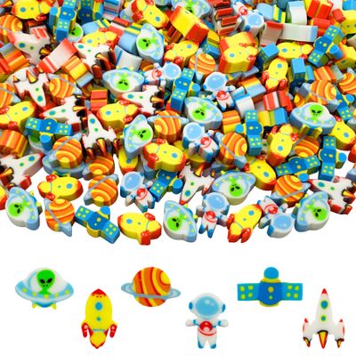 300 Pieces Space Mini Erasers Assortment Novelty Pencil Erasers Bulk for Rewards Prizes Gift Filler