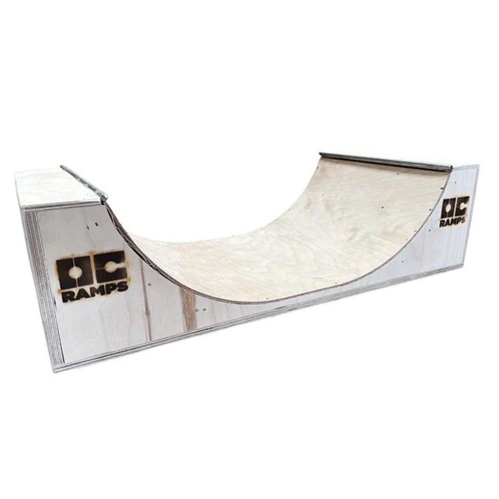 OC Ramps Wood Fingerboard Obstacles - Premium Quality Finger Board Half Pipe, Launch Ramp, Picnic Table Bench and Grind Box - Mini Finger Skatepark Toys (FB Halfpipe)