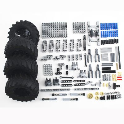 TTLYHEK Technics Parts Vehicles Suspension System with Tire 107x44 Technical Parts Set Compatible with All Major Brands, MOC Parts Building Toy DIY Accessories (200pcs)