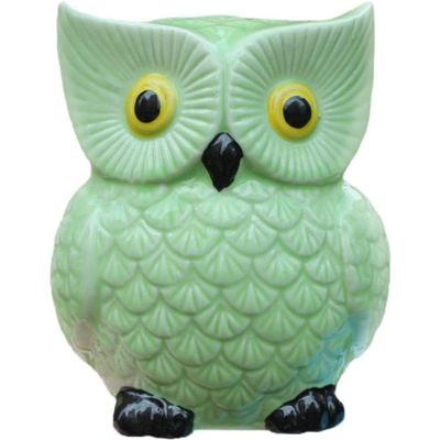 Cute Owl Ceramic Piggy Bank Personalized Money Saving Bank for Kids Girls Nursery Gift Decor Green Money Banks