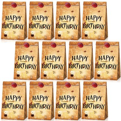 Containlol 28 Pcs Wizard Party Favor Bags Magical Treat Bags Paper Goodie Candy Bags Magical Wizard Birthday Party Favors for Kids Boy Girl Birthday Decor Gift Supplies