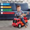Costzon Kids Ride On Fire Truck, Ride On Push Car with Ladder Bubble Maker, Headlights, Siren Sounds & Music, Foot-to-Floor Sliding Car for Toddlers, Gift for Boys Girls Aged 18-36 Months view 2
