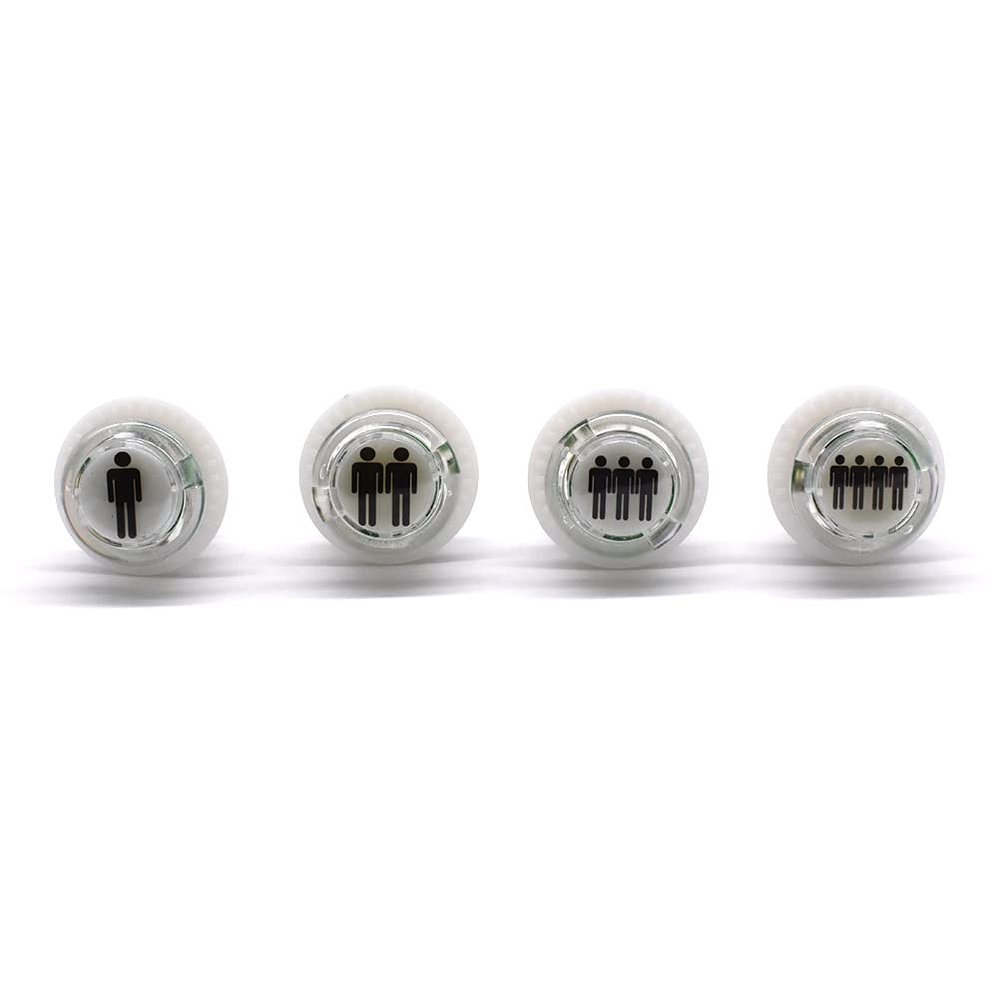 Arcity 4 Pcs/Lot 24mm Arcade LED Push Buttons Illuminated 1P 2P 3P 4P Players Lit with Microswitch for Arcade Machine Games Console Parts 5V White New