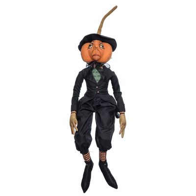 Gathered Traditions Halloween Art Doll Figure 9" X 8" 36" Multi Color Novelty Fabric