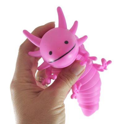 1 Pink Axolotl Fidget - Large Wiggle Articulated Jointed Moving Axolotyl Toy - Unique Gift, Lover, Decoration (1 Pink)