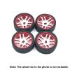 4Pcs Rubber Tyre Tires Wheel for Wltoys K969 K989 P929 Iw04M AWD Iw02 Mini-Z Mini-D Mini-Q 1/28 RC Drift Racing Car ( Color : Black ) view 2