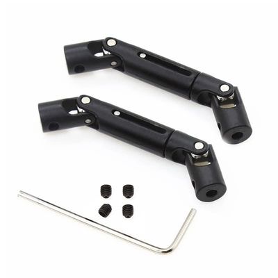 2Pcs Metal Universal Drive Shaft for WPL D12 C14 C24 B16 B36 B24 MN D90 MN99S Henglong RC Car Upgrade Parts ( Color : Black )
