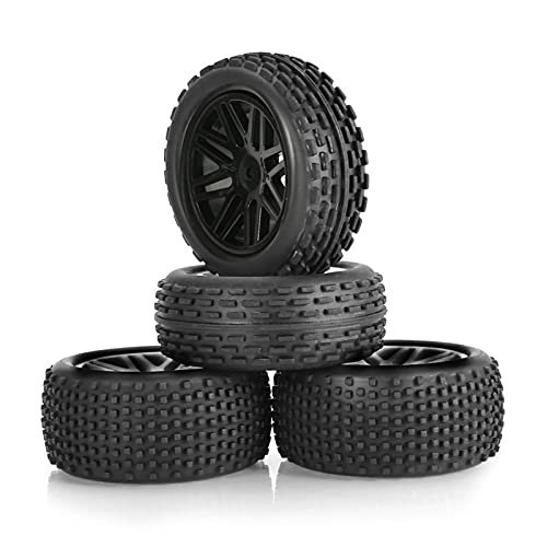 4Pcs 86mm Tires Wheel Tyre for Wltoys 144001 124019 104001 RC Car Upgrade Parts 1/10 1/12 1/14 Scale Off Road Buggy ( Color : Black )