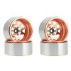 4PCS Deep Dish Wagon 1.9 Metal Beadlock Wheel Hub Rim for 1/10 RC Crawler Axial SCX10 90046 Traxxas TRX4 RC4WD D90 (Color : Copper) view 1