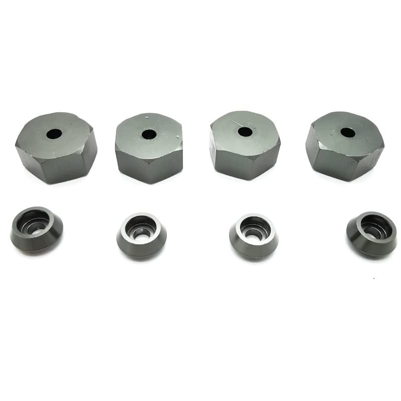 4PCS 5mm to 12mm Metal Combiner Wheel Hub Hex Adapter for WPL D12 C24 C34 B24 B36 MN D90 D99 RC Car Upgrade Parts ( Color : Titanium Color )