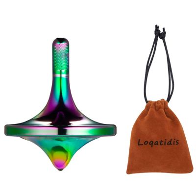 LOQATIDIS Stainless Steel Spinning Top, Premium Exquisite Well Made Metal Desk EDC Toys, Spin Long Time Perfect Balance, Help Relieve Stress, Anxiety (Small/Colorful)
