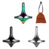 LOQATIDIS Stainless Steel Spinning Top, Premium Exquisite Well Made Metal Desk EDC Toys, Spin Long Time Perfect Balance, Help Relieve Stress, Anxiety (Small 3PCS / Silver + Black + Colorful) view 1