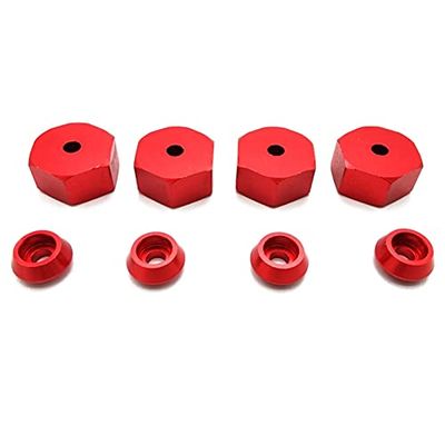 4PCS 5mm to 12mm Metal Combiner Wheel Hub Hex Adapter for WPL D12 C24 C34 B24 B36 MN D90 D99 RC Car Upgrade Parts ( Color : Red )