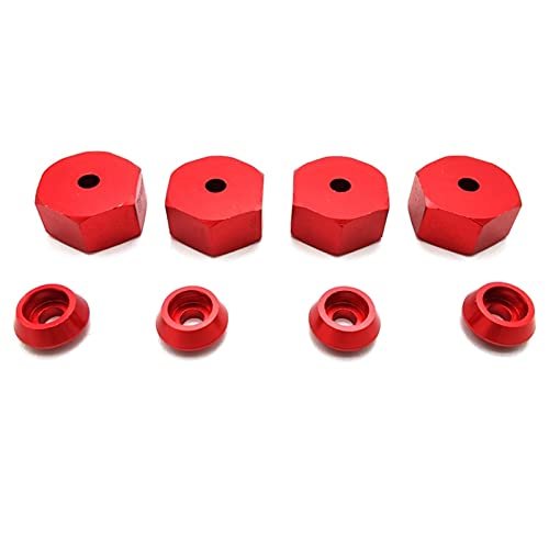 4PCS 5mm to 12mm Metal Combiner Wheel Hub Hex Adapter for WPL D12 C24 C34 B24 B36 MN D90 D99 RC Car Upgrade Parts ( Color : Red )