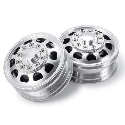 BAIJAC 1/2PCS CNC Metal Alloy Front Wheel Hub Rim for 1/14 Tamiya RC Car Tow Drag Trailer Truck R620 ( Color : 2pcs 8481 )
