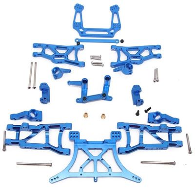 Upgrade Aluminum Alloy Chassis Arm C Seat Rear Stub Axle Parts Kit for 1/10 Traxxas 2WD Slash Rustler Stampede Parts ( Color : Blue )