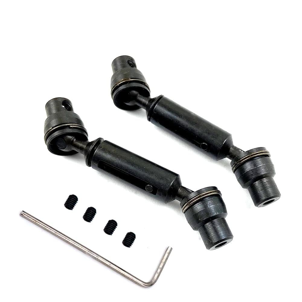 2PCS Upgrade Metal Drive Shaft for Henglong WPL B1 B16 B24 B36 C14 C24 C34 JJRC Q60 Q61 Q65 MN D90 D91 RC Car Spare Parts ( Color : Black )