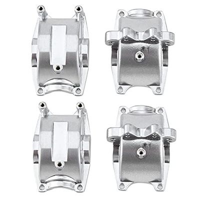 2Pcs Aluminum Front and Rear Gear Box Set for WLtoys 1/18 RC Car A959 A959B A969 A969-B A979 K929 Upgrade Parts ( Color : Silver )