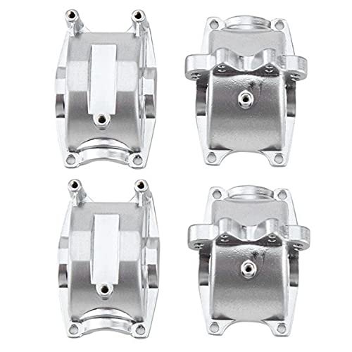 2Pcs Aluminum Front and Rear Gear Box Set for WLtoys 1/18 RC Car A959 A959B A969 A969-B A979 K929 Upgrade Parts ( Color : Silver )