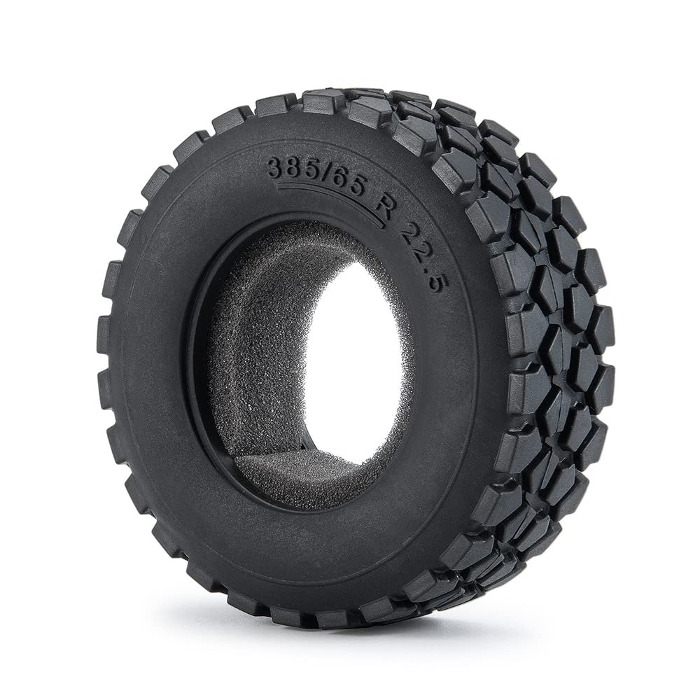 BAIJAC 22/25/28/30mm Rubber Tyres Wheel Tires for Tamiya 1/14 RC Trailer Tractor Truck Front & Rear Wheel Rims Accessories Part ( Color : 1Pcs Style 2 )