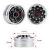 BAIJAC 1/2PCS CNC Metal Alloy Front Wheel Hub Rim for 1/14 Tamiya RC Car Tow Drag Trailer Truck R620 ( Color : 2pcs 8523 ) view 4