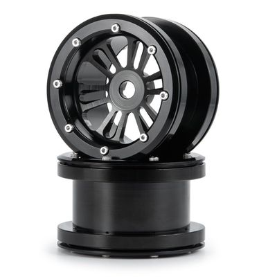 2.2inch Aluminum Alloy Beadlock 40mm Wheel Rim Hub for Axial Wraith 90018 SCX10 II 90046 TRAXXAS TRX-4 1/10 RC Car Parts ( Color : Black 2pcs )