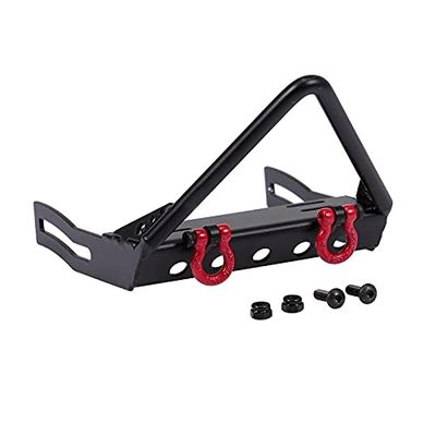 Metal RC Rock Crawler Car Front Bumper for 1/10 RC Crawler Axial SCX10 Traxxas TRX4 D90 CC01 Upgrade Parts ( Color : Black a )