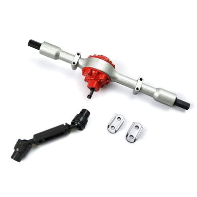 BAIJAC Metal Rear Bridge Axle with Shock Absorber Leaf Springs Suspension for WPL D12 B16 B36 B14 B24 RC Car Parts (Color : Set C Silver)