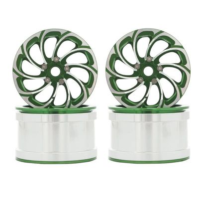 4Pcs Metal 2.2 Beadlock Wheel Rims Hub for 1/10 RC Crawler Car Axial SCX10 RR10 Wraith Traxxas TRX-4 Upgrade Parts (Color : Green)