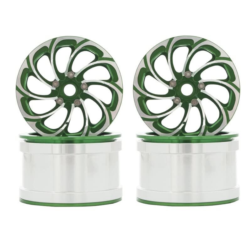 4Pcs Metal 2.2 Beadlock Wheel Rims Hub for 1/10 RC Crawler Car Axial SCX10 RR10 Wraith Traxxas TRX-4 Upgrade Parts (Color : Green)