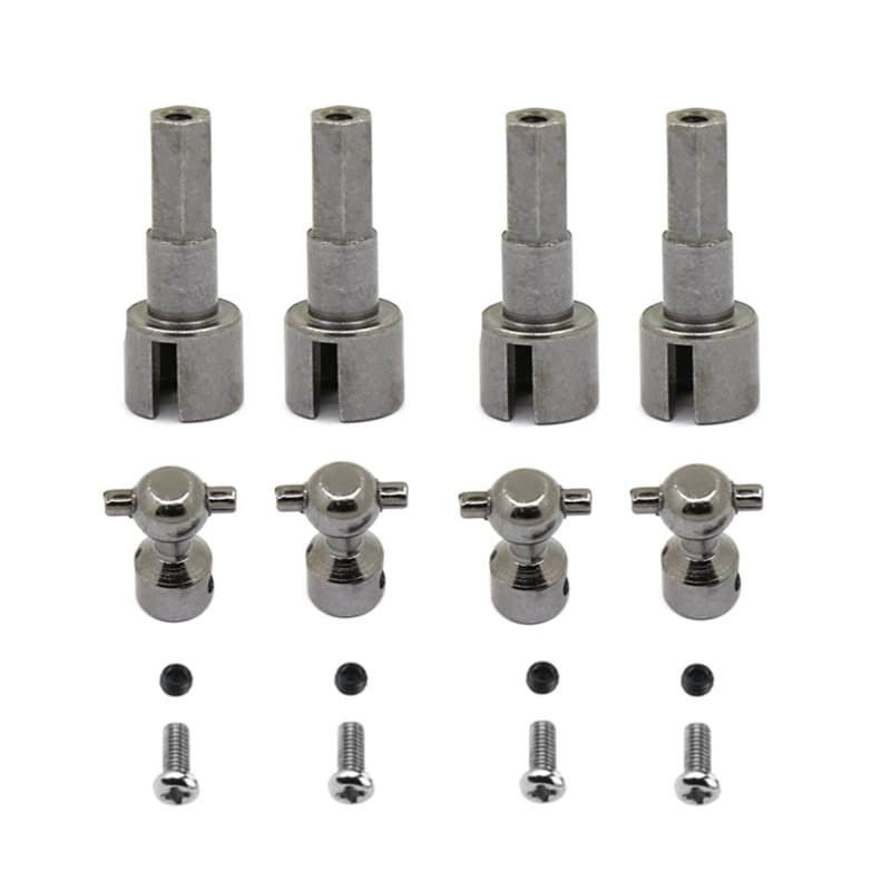 4 Set Metal Front Axle Drive Shaft CVD Wheel Axle Cup for WPL C14 C24 C34 B14 B24 B36 MN D90 MN99S RC Car Upgrade Parts ( Color : As Shown )