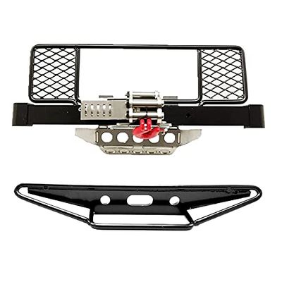 Metal Front Rear Bumper Protection Board Winch for MN D90 D91 D99 MN99S 1/12 RC Car Upgrade Spare Parts ( Color : Black )