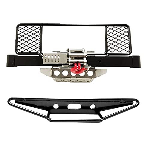 Metal Front Rear Bumper Protection Board Winch for MN D90 D91 D99 MN99S 1/12 RC Car Upgrade Spare Parts ( Color : Black )