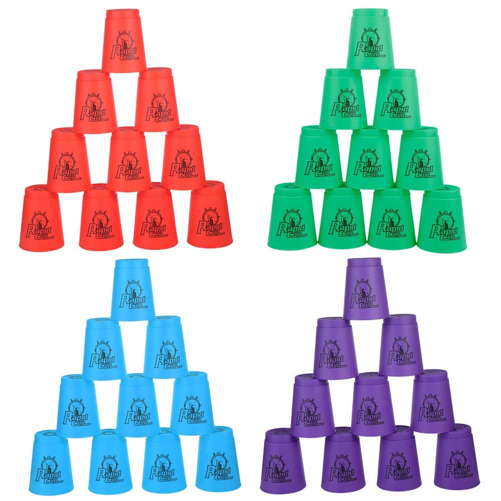 yeesport Sport Stacking Cups, 48pcs Sports Stacking Cups Sport Training Games for Travel Party Challenge Competition Gift for Kids and Adults (Blue+Green+Orange+Purple)