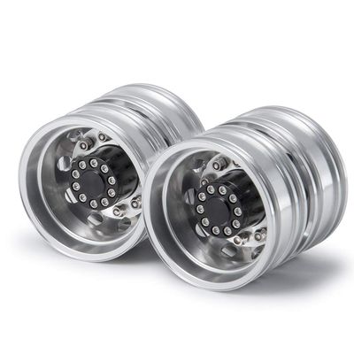 BAIJAC 1/2/4Pcs Metal Rear Wheel Rim Hub 10 Spoke for 1:14 Tamiya Trailer Tractor Truck RC Car Parts ( Color : 2pcs Type 1 )