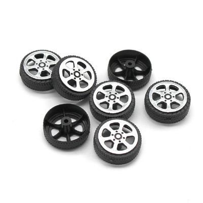 20 Pcs Toys Wheels 1.9x6.7x20mm Plastic Tire for 2mm Shaft DIY Model Toy RC Car