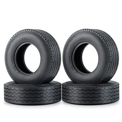 BAIJAC 22/25/28/30mm Rubber Tyres Wheel Tires for Tamiya 1/14 RC Trailer Tractor Truck Front & Rear Wheel Rims Accessories Part ( Color : 4Pcs Style 1 )