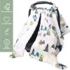 Baby Car Seat Cover and Nursing Pillow Cover, Peekaboo Opening Minky Carseat Canopy, Neutral Breastfeeding Pillow Slipcover for Baby Boys & Girls view 3