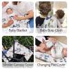 Baby Car Seat Cover and Nursing Pillow Cover, Peekaboo Opening Minky Carseat Canopy, Neutral Breastfeeding Pillow Slipcover for Baby Boys & Girls view 4