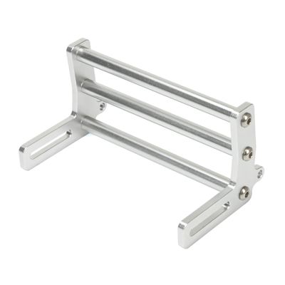 RC Front Bumper, Aluminum Alloy Front Bumper, RC Car Metal Front Bumper for 1/10 RC Car Crawler Chassis Gspeed LCG TRX4 SCX10 Dodge Power Wagon Cliffhanger Body Shell Accessory Parts (Silver)