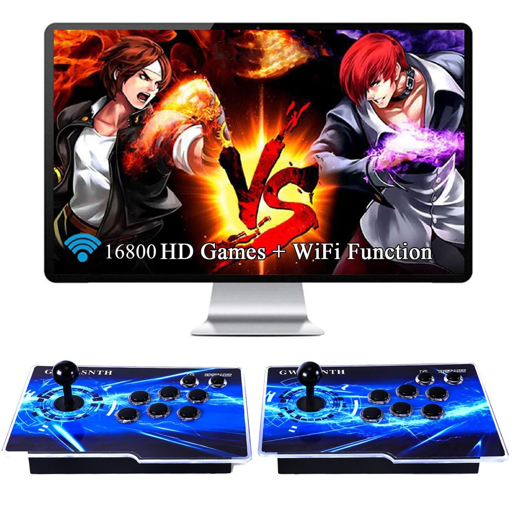 GWALSNTH 16800 Games in 1 Pandora's Box with WiFi Arcade Game Console, 3D Games,1280x720 Full HD,Support 4 Players,Search/Hide/Save/Load/Pause