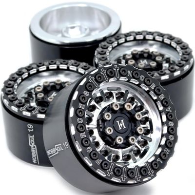 HOBBYSOUL Wide 32mm 1.9 Beadlock Wheels Aluminium Rims Hex 12mm for 1/10 Crawler Truck TRX4 SCX10 Gen8 Upgrades,HS701097