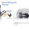 Stroller Wagon for 4 Kids, 4 Seater Wagon Stroller Featuring 4 High Seat with 5-Point Harnesses and Adjustable Canopy, Foldable Double Push Bar Wagon Stroller 4 Seater for Garden, Camping (Black) view 4