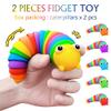 Caterpillar Decompression Toy Ocean Shark Decompression Toys, Stim Toy Decompression Fun Autism ADHD fidgeting Children's Toys Decompression Gift Adults (Rainbow Caterpillars) view 3