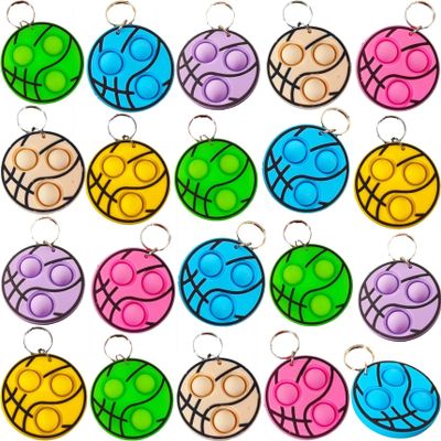 20 packs Funny Christmas Mini Sport Basketball fidgets Bubble Toys for Kids Children Classroom Students Gifts from Teacher,Basketball Birthday Party Favors