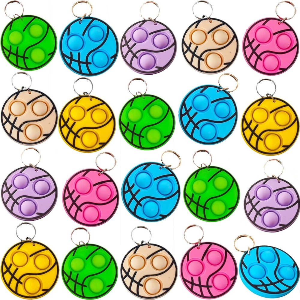 20 packs Funny Christmas Mini Sport Basketball fidgets Bubble Toys for Kids Children Classroom Students Gifts from Teacher,Basketball Birthday Party Favors
