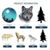 13 PCS Wolf Cake Topper Full Moon Cake Decor with Animal Figurine Wolf Themed Wedding Birthday Cake Decorations (Gray) view 2