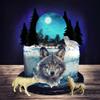 13 PCS Wolf Cake Topper Full Moon Cake Decor with Animal Figurine Wolf Themed Wedding Birthday Cake Decorations (Gray) view 3