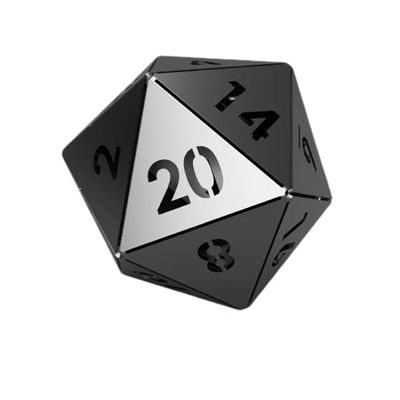 20 Sided Dice (Icosahedron) (Numbers 1-20, .125 304 Stainless)